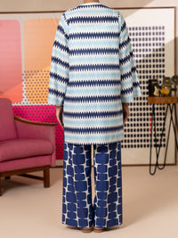 Sky Blue Cotton Kurti - ALP-SLK-2813