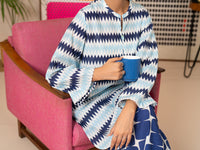 Sky Blue Cotton Kurti - ALP-SLK-2813