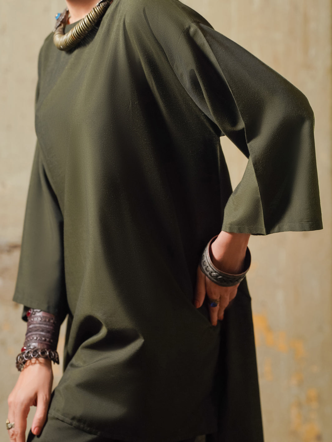 ZAITOON - Green Yarn Dyed Stitched 2PC - ALCR-2PS-LKS-2855