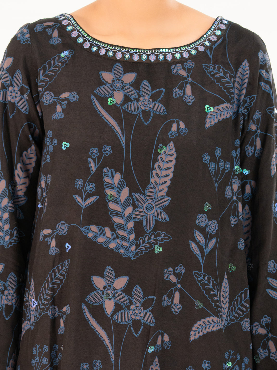 Black Viscose 2Pc Stitched - AWP-2PS-LKS-825