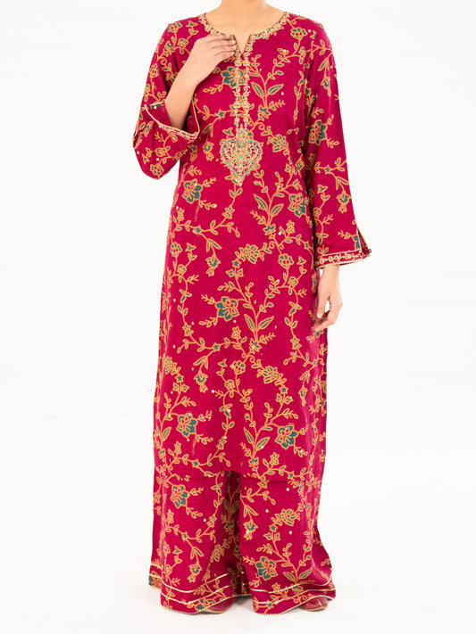 Fuchsia Viscose 2Pc Stitched - AWP-2PS-LKS-826