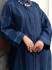 Blue SatinÃ‚Â 2 Piece Stitched - AL-2PS-LKS-906