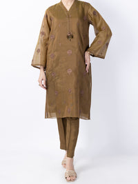 Mehndi Green Poly Cotton 2Pc Stitched - AL-2PS-LKS-947A