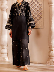 Black Cotton Dobby 2 Piece Stitched - AL-2PS-LKS-997 - Almirah Online