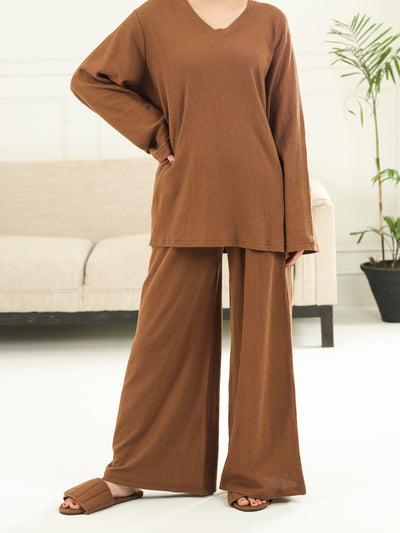 Brown Knitted 2 Piece Stitched - AWP-LKSFW-731