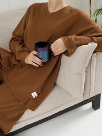 Brown Knitted Co-Ord Set with Matching Slides - AWP-LKSFW-731