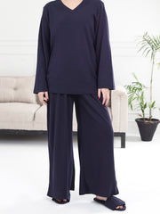 Navy Blue Knitted 2 Piece Stitched - AWP-LKSFW-732