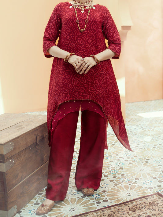 Red Georgette 2Pc Formal Stitched - AL-2PS-LS-323