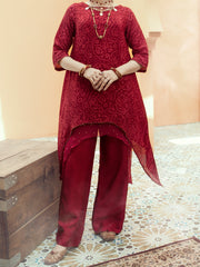 Red Georgette 2 Piece Formal Stitched - AL-2PS-LS-323