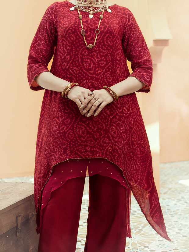 Red Georgette 2 Piece Formal Stitched - AL-2PS-LS-323