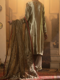 Beige Velvet 3Pc Formal Stitched - AL-3PS-LS-443A