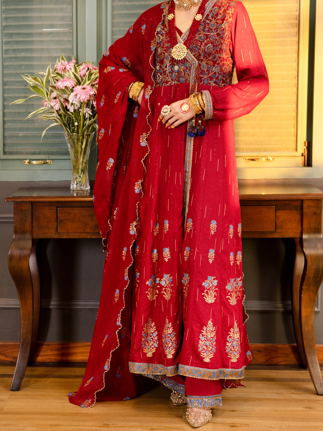 Maroon Yarn Dyed 3Pc Formal Stitched - AL-3PS-LS-467