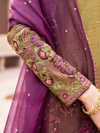 Mehndi Green Raw Silk 3Pc Formal Stitched - AL-3PS-LS-471