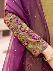 Mehndi Green Raw Silk 3 Piece Formal Stitched - AL-3PS-LS-471 - Almirah Online