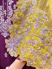 Purple Raw Silk 3 Piece Formal Stitched - AL-3PS-LS-472 - Almirah Online