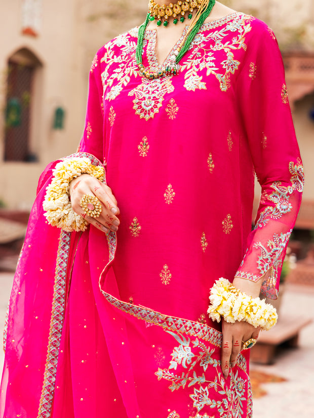 Pink Raw Silk 3 Piece Formal Stitched - AL-3PS-LS-474 - Almirah Online