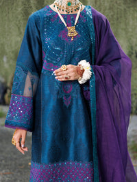 Teal Raw Silk Formal 3Pc Stitched - AL-3PS-LS-522