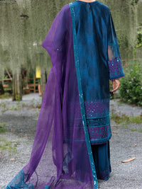 Teal Raw Silk Formal 3Pc Stitched - AL-3PS-LS-522