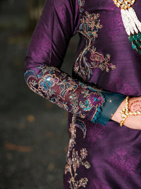 Purple Raw Silk Formal 3Pc Stitched - AL-3PS-LS-523