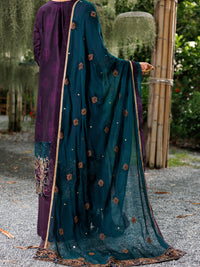 Purple Raw Silk Formal 3Pc Stitched - AL-3PS-LS-523