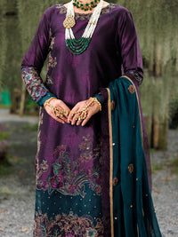 Purple Raw Silk Formal 3Pc Stitched - AL-3PS-LS-523