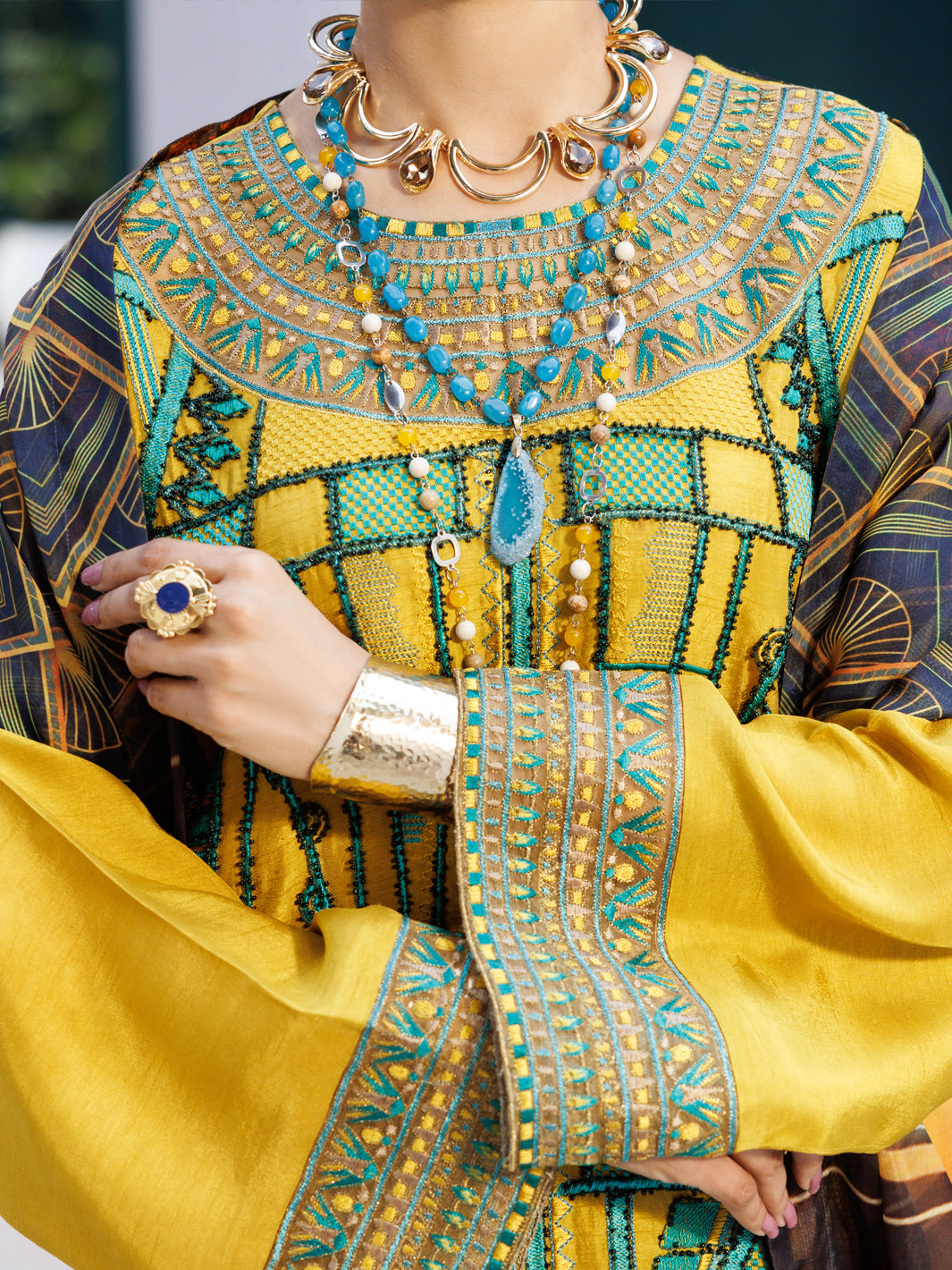 Yellow Raw Silk Formal 3Pc Stitched - AL-3PS-LS-546