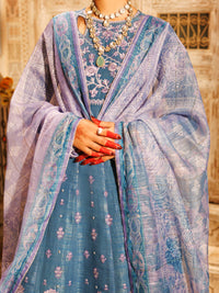 Ice Blue Mesuri Net Formal 3Pc Stitched - AL-3PS-LS-552