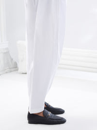 White Cotton Silk Shalwar - AL-MS-CS-1001-R1