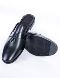 Dark Green Leather Slip-On - AL-MSHO-039