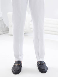 White Cotton Men Trouser - AL-MTR-008-R23