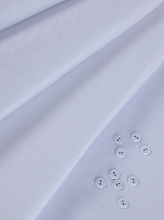 White Blended Men Unstitched Fabric - AL-UN-NZM-6150