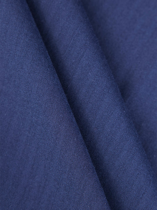 Navy Blue Plain Unstitched Suit - AL-UN-NZM-15129