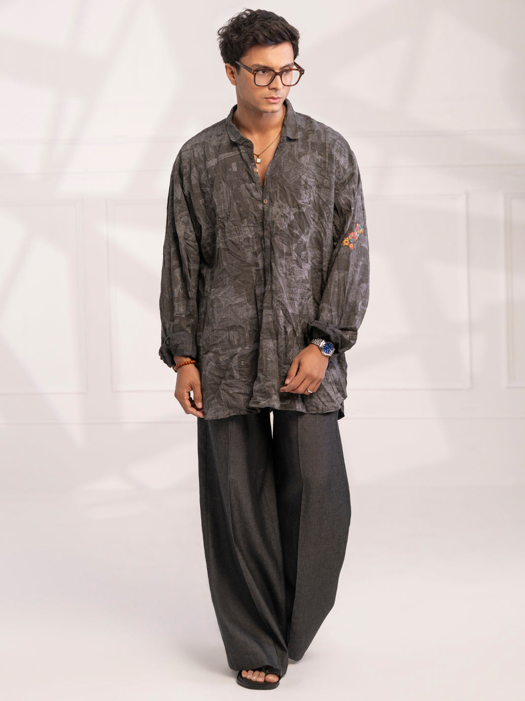 Grey Cotton Short Kurta - AL-SK-020B