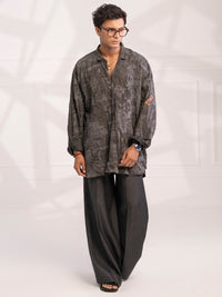 Grey Cotton Short Kurta - AL-SK-020B