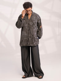 Grey Cotton Short Kurta - AL-SK-020B