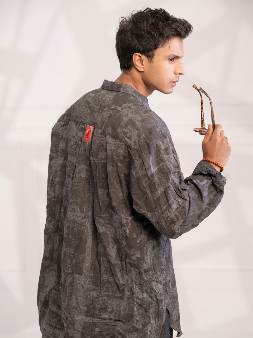 Grey Cotton Short Kurta - AL-SK-020B