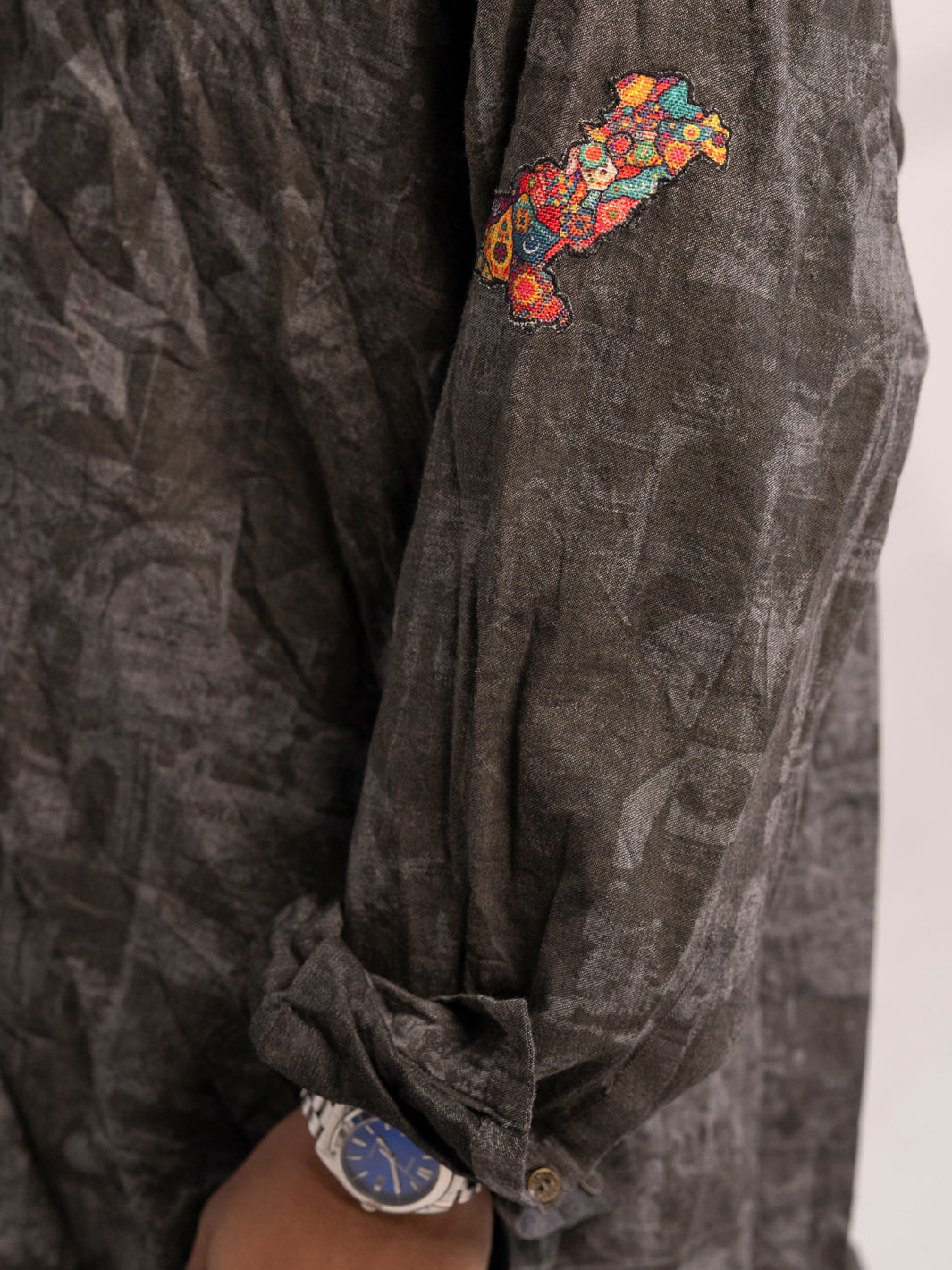 Grey Cotton Short Kurta - AL-SK-020B