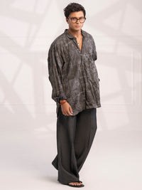 Grey Cotton Short Kurta - AL-SK-020B