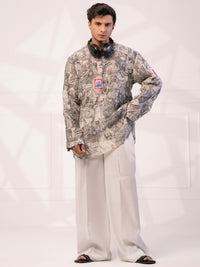 Light Grey Cotton Short Kurta - AL-SK-021B