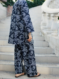Black Lawn Co-ord Set - ALP-2PS-SLKS-2233