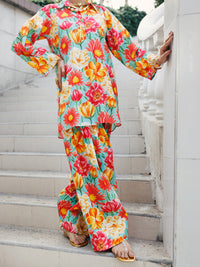 Multicolor Lawn Co-ord Set - ALP-2PS-SLKS-2235