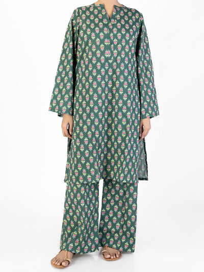 Green Lawn Co-ord Set - ALP-2PS-SLKS-2242