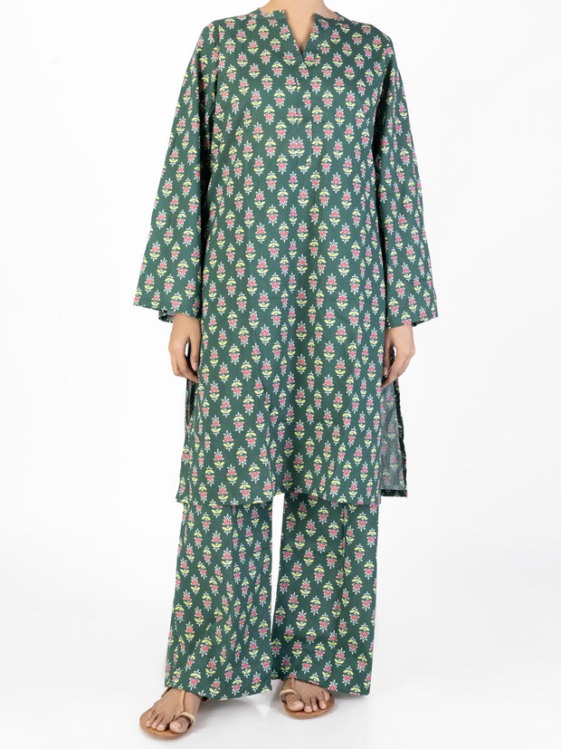 Green Lawn Co-ord Set - ALP-2PS-SLKS-2242
