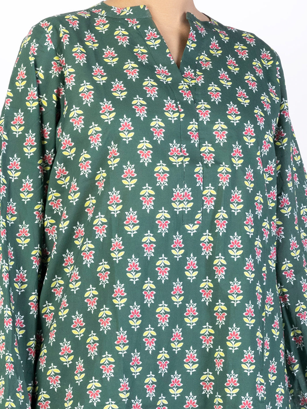 Green Cambric Co-ord Set - ALP-2PS-SLKS-2242