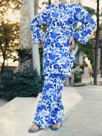 Blue Lawn Co-ord Set - ALP-2PS-SLKS-2243