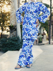 Blue Lawn Co-ord Set - ALP-2PS-SLKS-2243