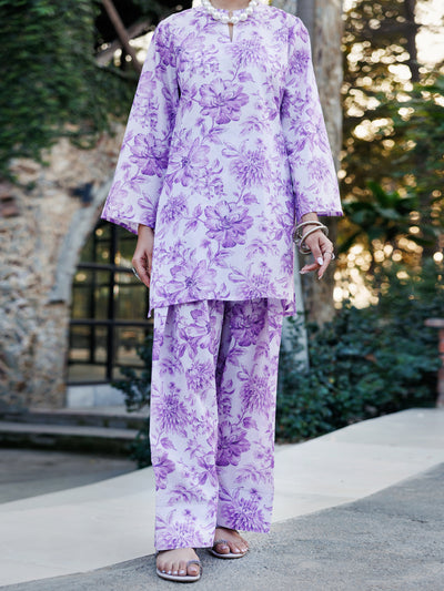 Light Purple Lawn Co-ord Set - ALP-2PS-SLKS-2244