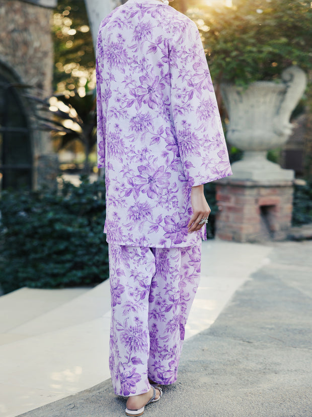 Light Purple Lawn Co-ord Set - ALP-2PS-SLKS-2244