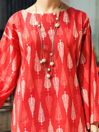 Red Lawn Co-ord Set - ALP-2PS-SLKS-2247