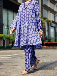 Blue Lawn Co-ord Set - ALP-2PS-SLKS-2249